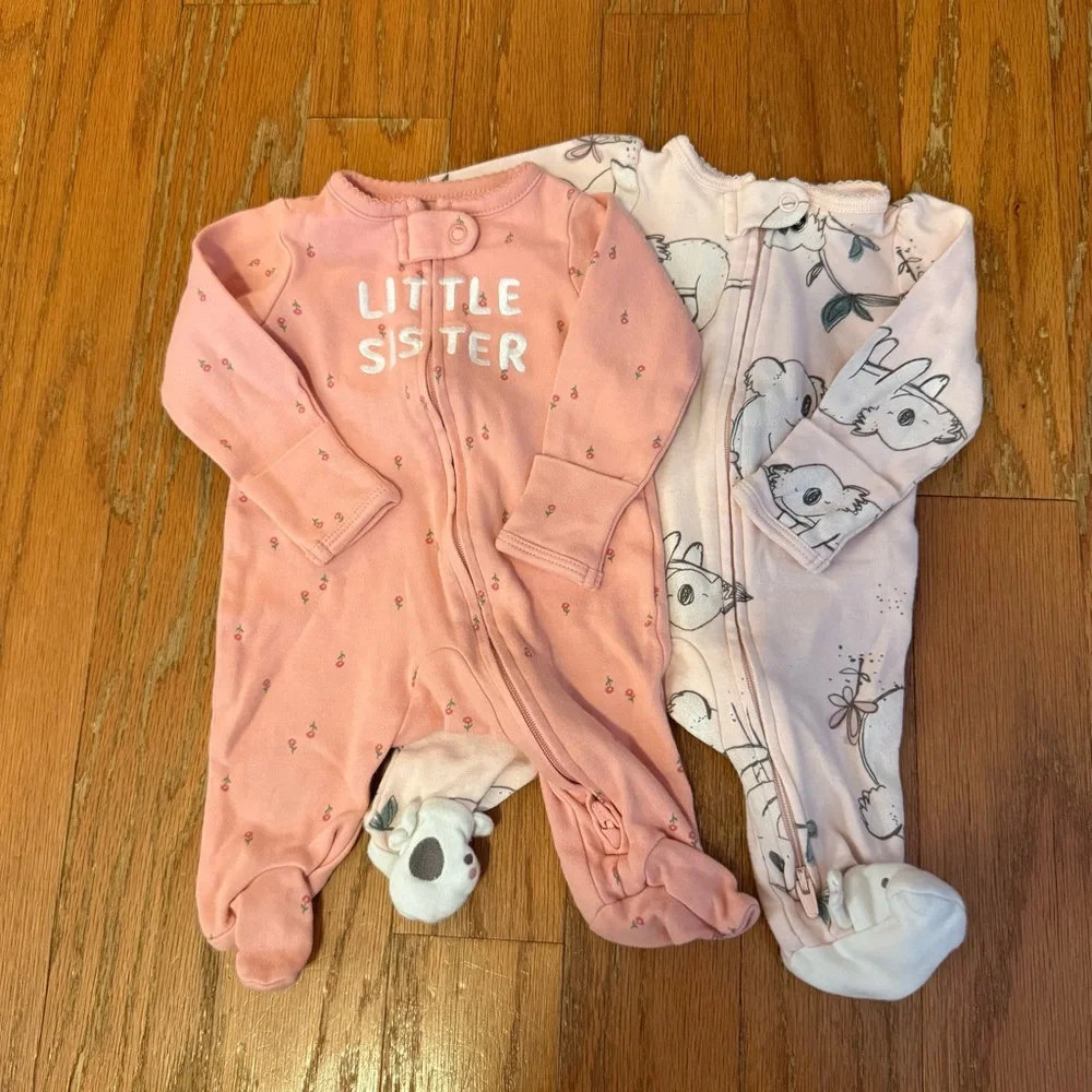 Carter's Bundle of Newborn Zip Up Pajamas and Outfits